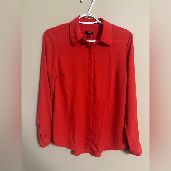 Talbots Size XS Hidden Button Down Dress Shirt New Red Long Sleeve Office Career - Picture 1 of 7